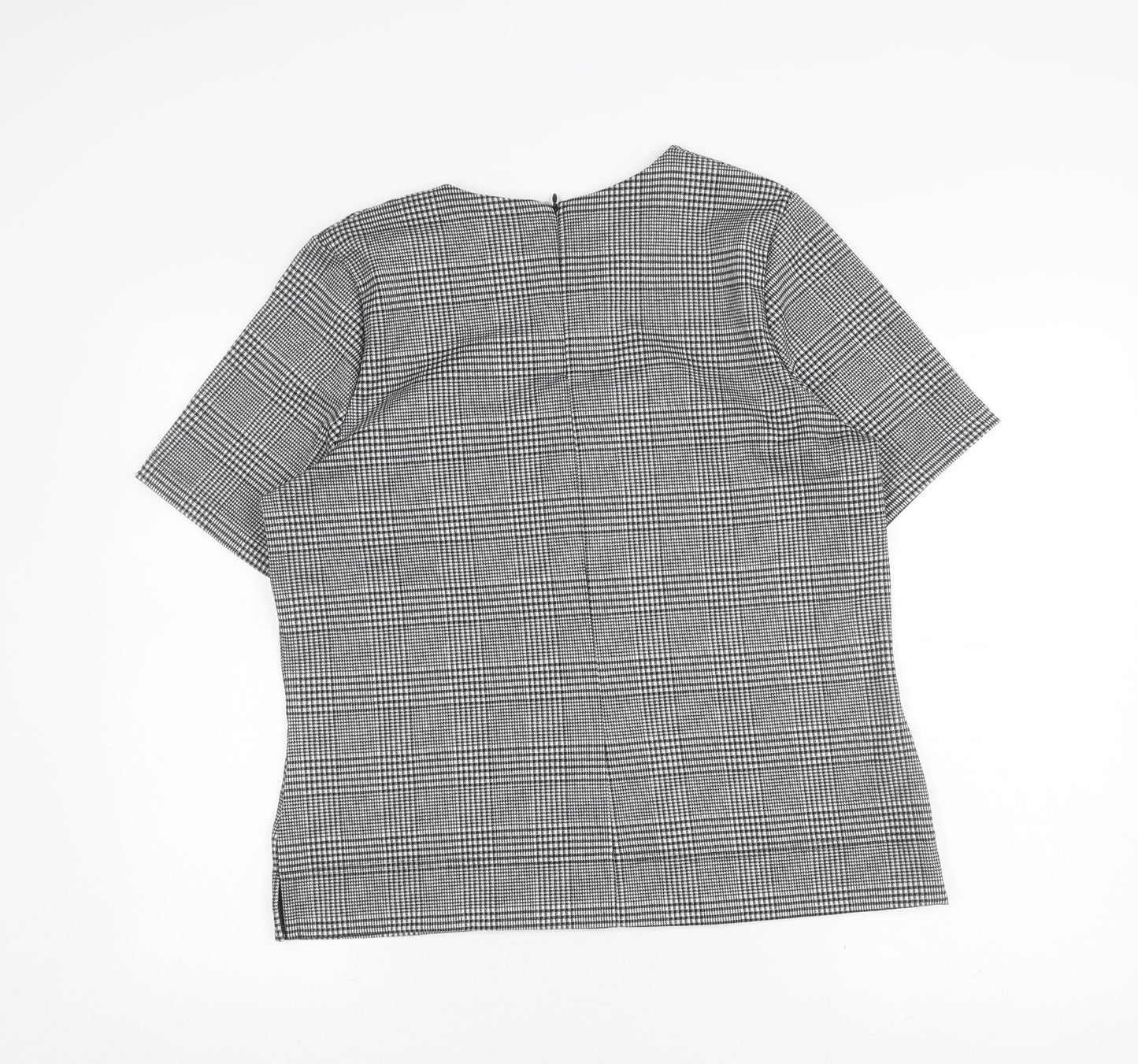 Marks & Spencer Women’s Grey Check Top, Size 14, Casual