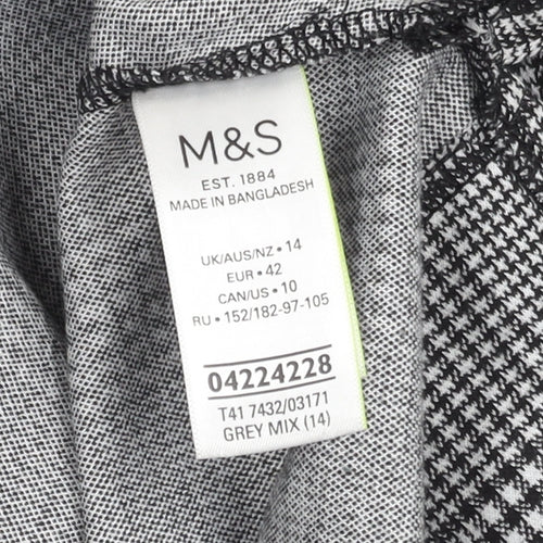 Marks & Spencer Women’s Grey Check Top, Size 14, Casual