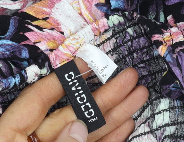 H&M Women's Multicoloured Floral Dress, Size 14