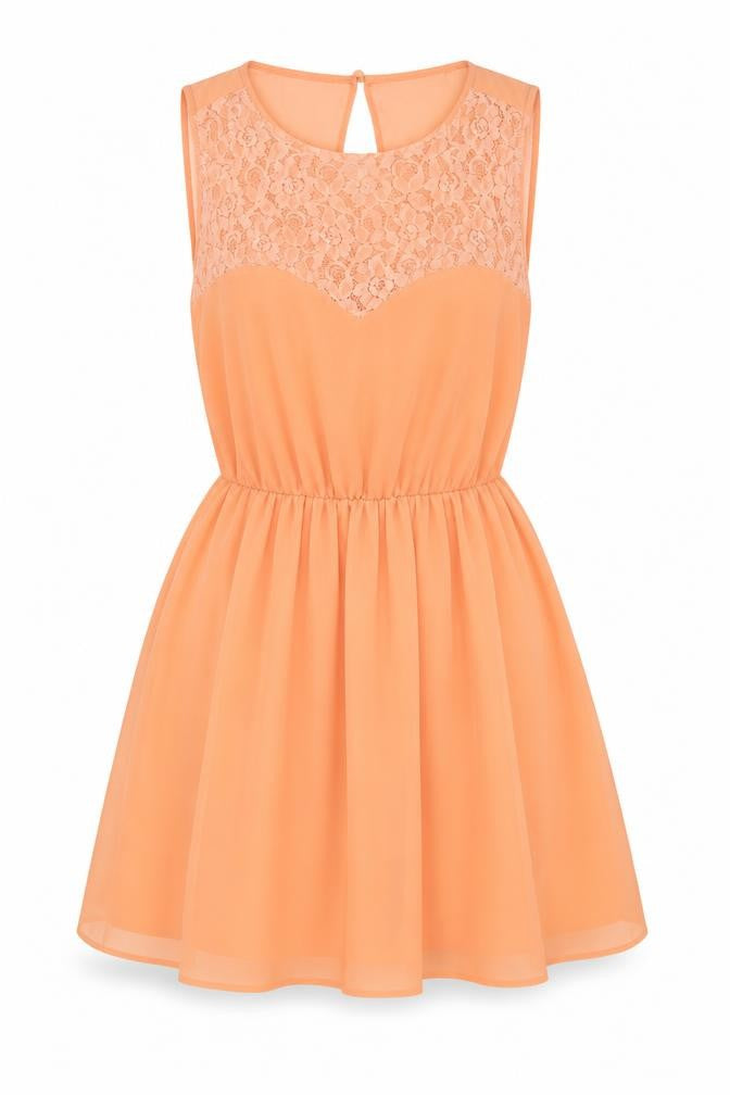 Front view of ASOS Orange A-Line Party Dress, Women's, size 10