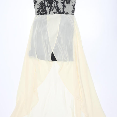TFNC London Ivory Strapless Fit & Flare Midi Dress S