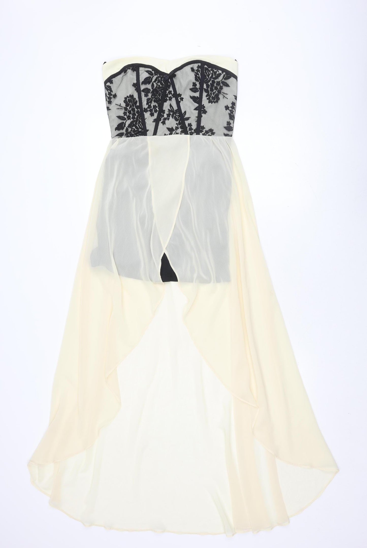 TFNC London Ivory Strapless Fit & Flare Midi Dress S