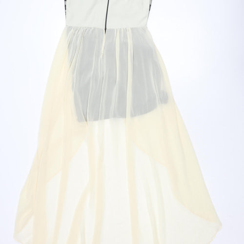 TFNC London Ivory Strapless Fit & Flare Midi Dress S