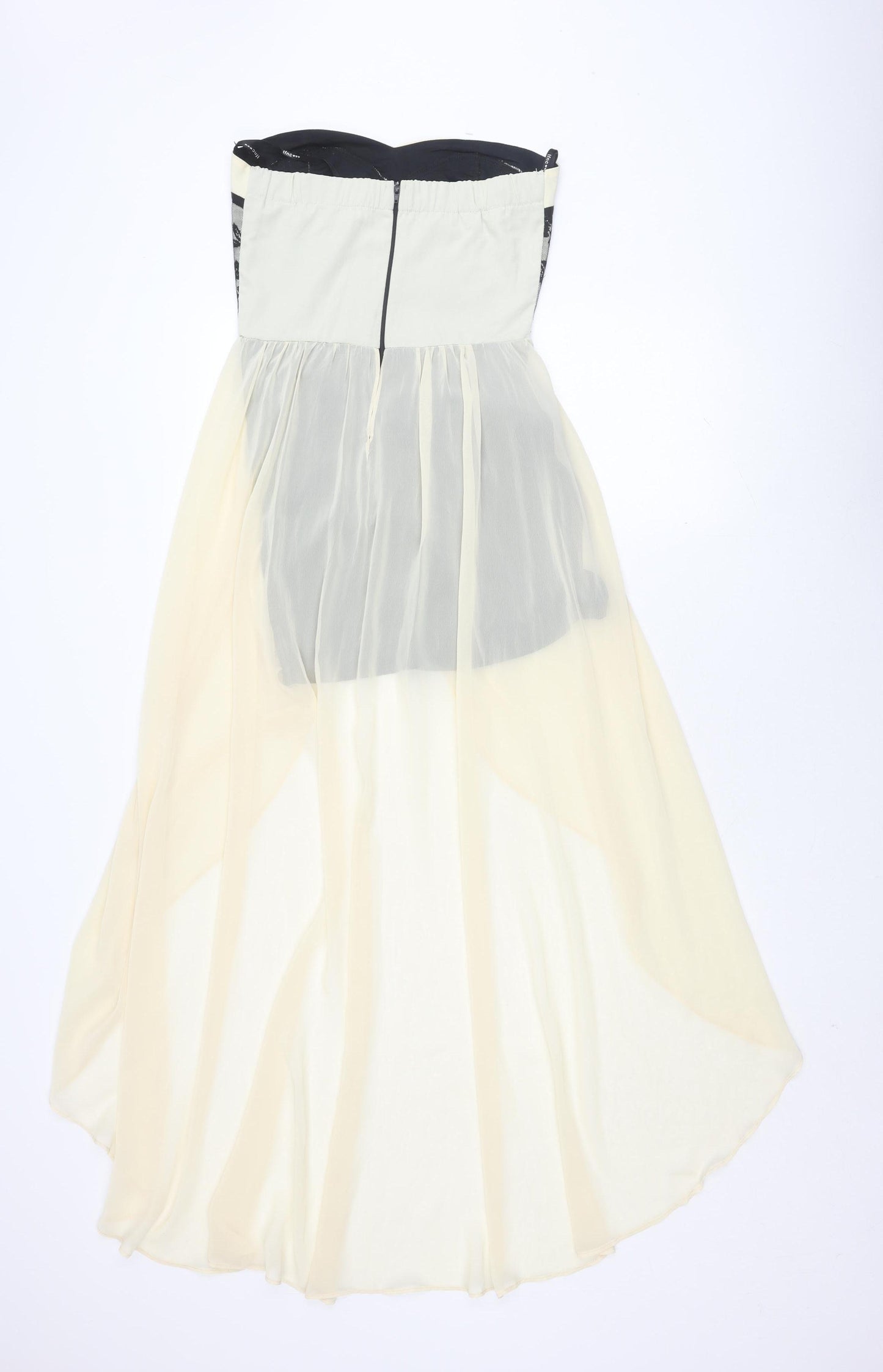 TFNC London Ivory Strapless Fit & Flare Midi Dress S
