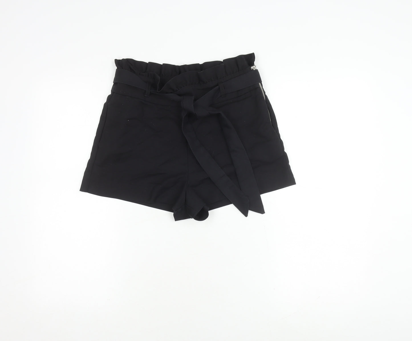 Zara Women's Black Paperbag Shorts Size 12