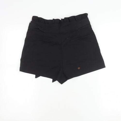 Zara Women's Black Paperbag Shorts Size 12