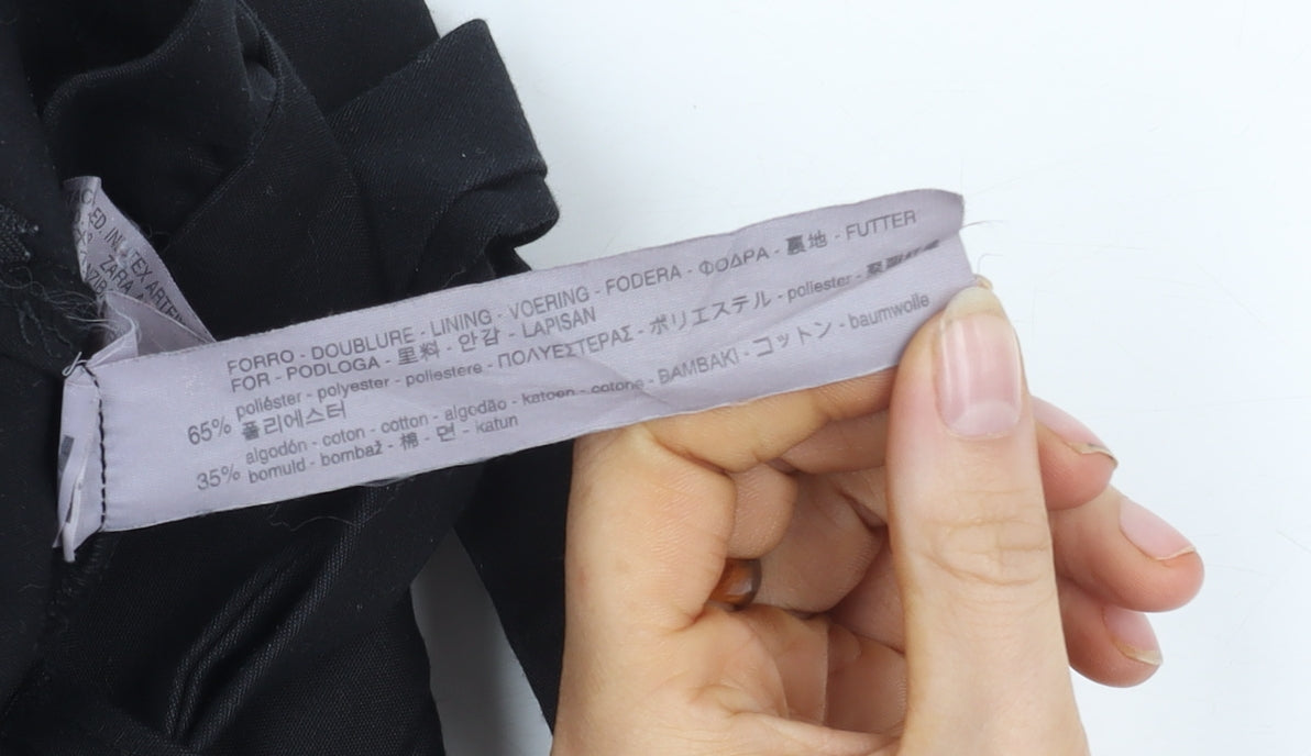 Zara Women's Black Paperbag Shorts Size 12