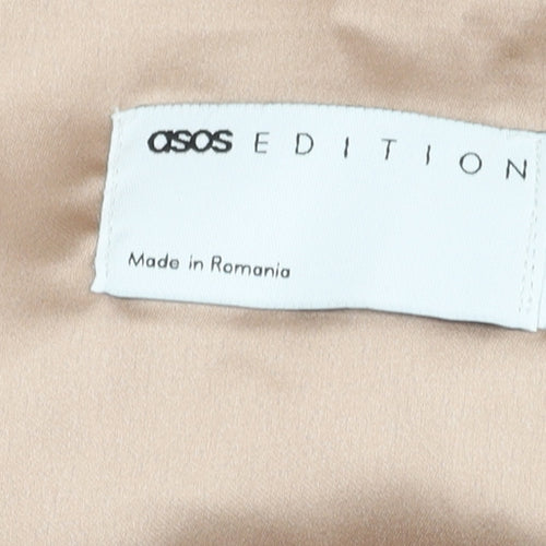 ASOS Women Beige Slip Dress Size 12 Midi