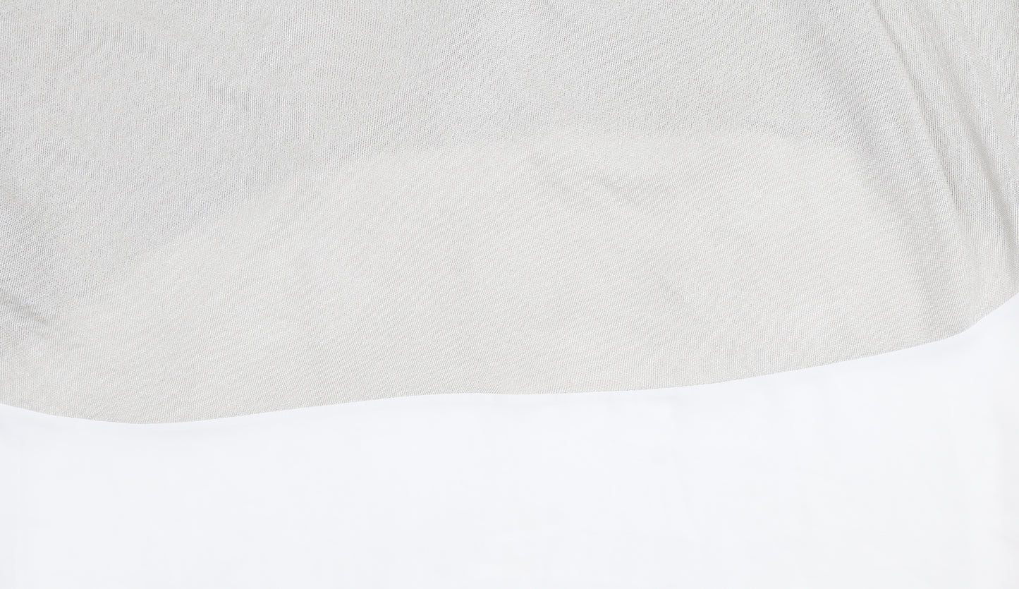 Zara Women's Grey/White V-Neck Top Size L