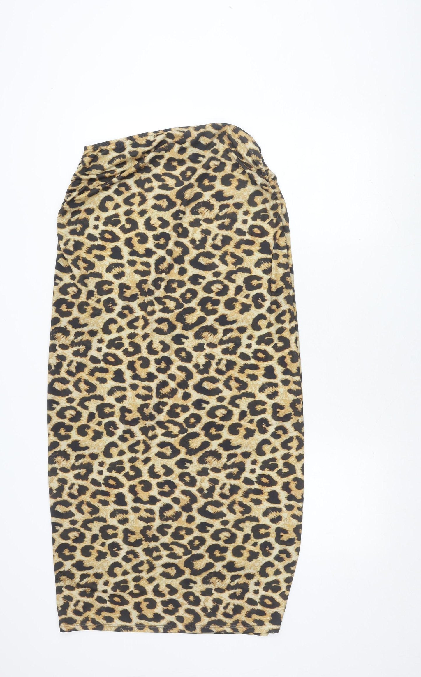 Pull&Bear Women's Animal Print Skirt, Size 14, Brown