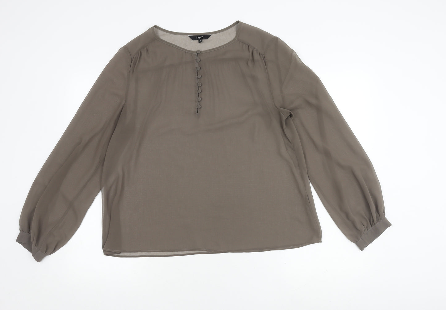 Next Women's Grey Blouse in Size 14 with Buttons