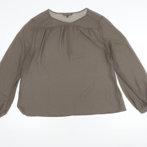 Next Women's Grey Blouse in Size 14 with Buttons