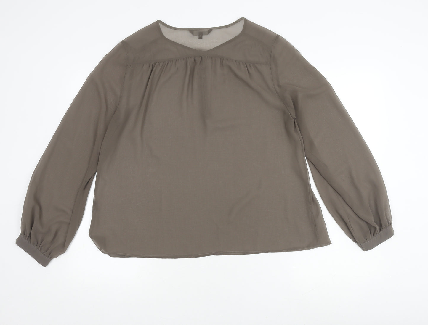 Next Women's Grey Blouse in Size 14 with Buttons