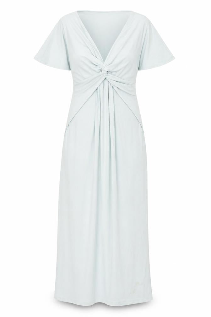 Front view of Phase Eight Women's Green Long Dress, size 10, Party Style
