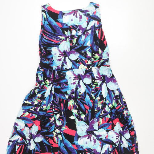M&Co Women's Multicoloured Floral Dress Size 16
