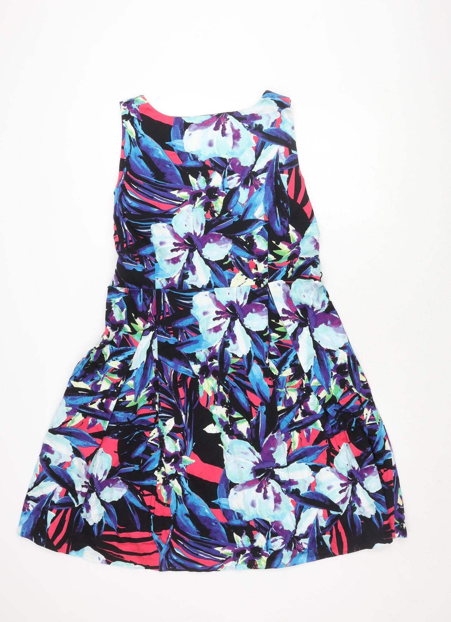 M&Co Women's Multicoloured Floral Dress Size 16