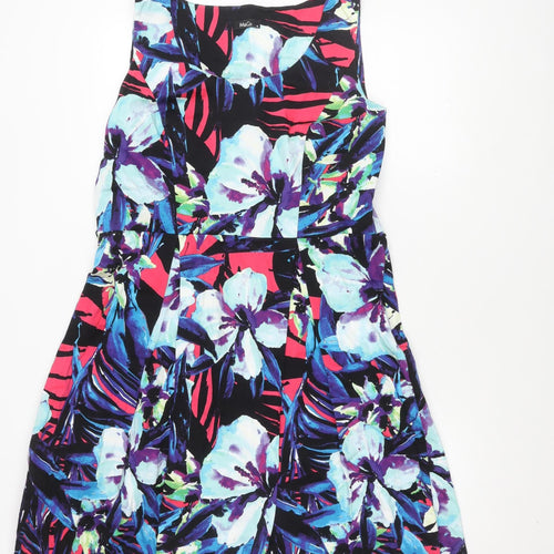 M&Co Women's Multicoloured Floral Dress Size 16
