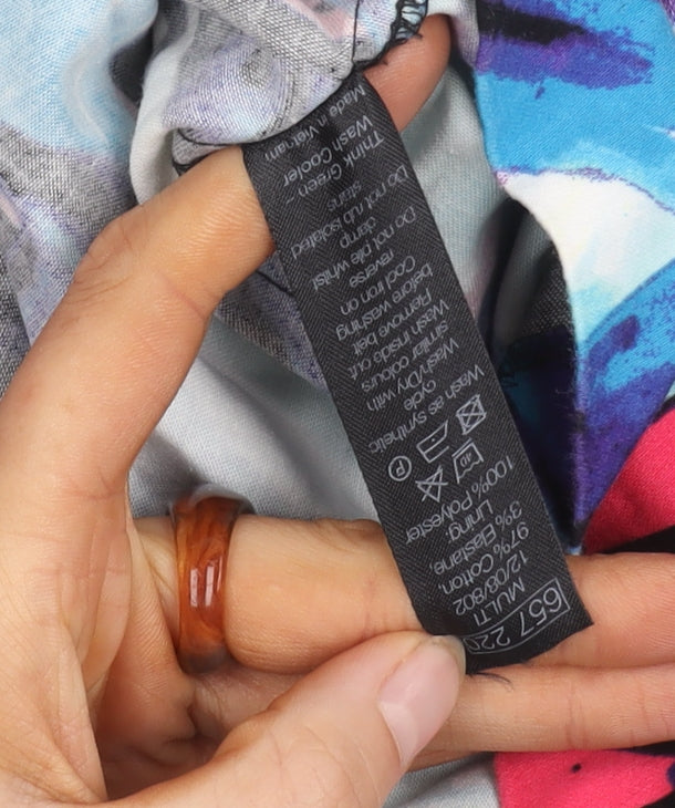 M&Co Women's Multicoloured Floral Dress Size 16