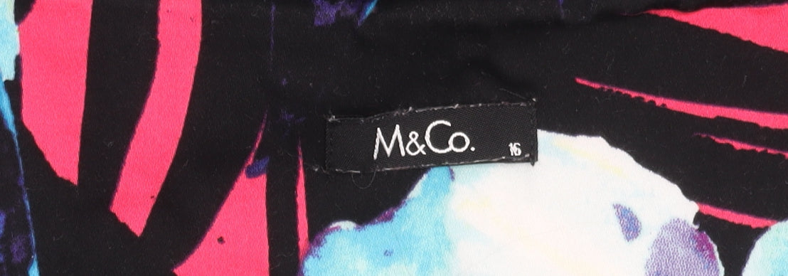 M&Co Women's Multicoloured Floral Dress Size 16