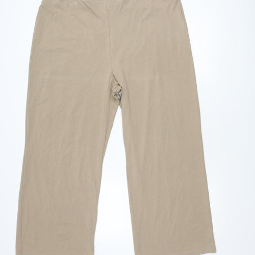 Marks and Spencer Beige Wide-Leg Trousers, Size 22