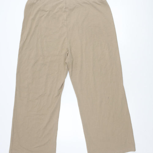 Marks and Spencer Beige Wide-Leg Trousers, Size 22