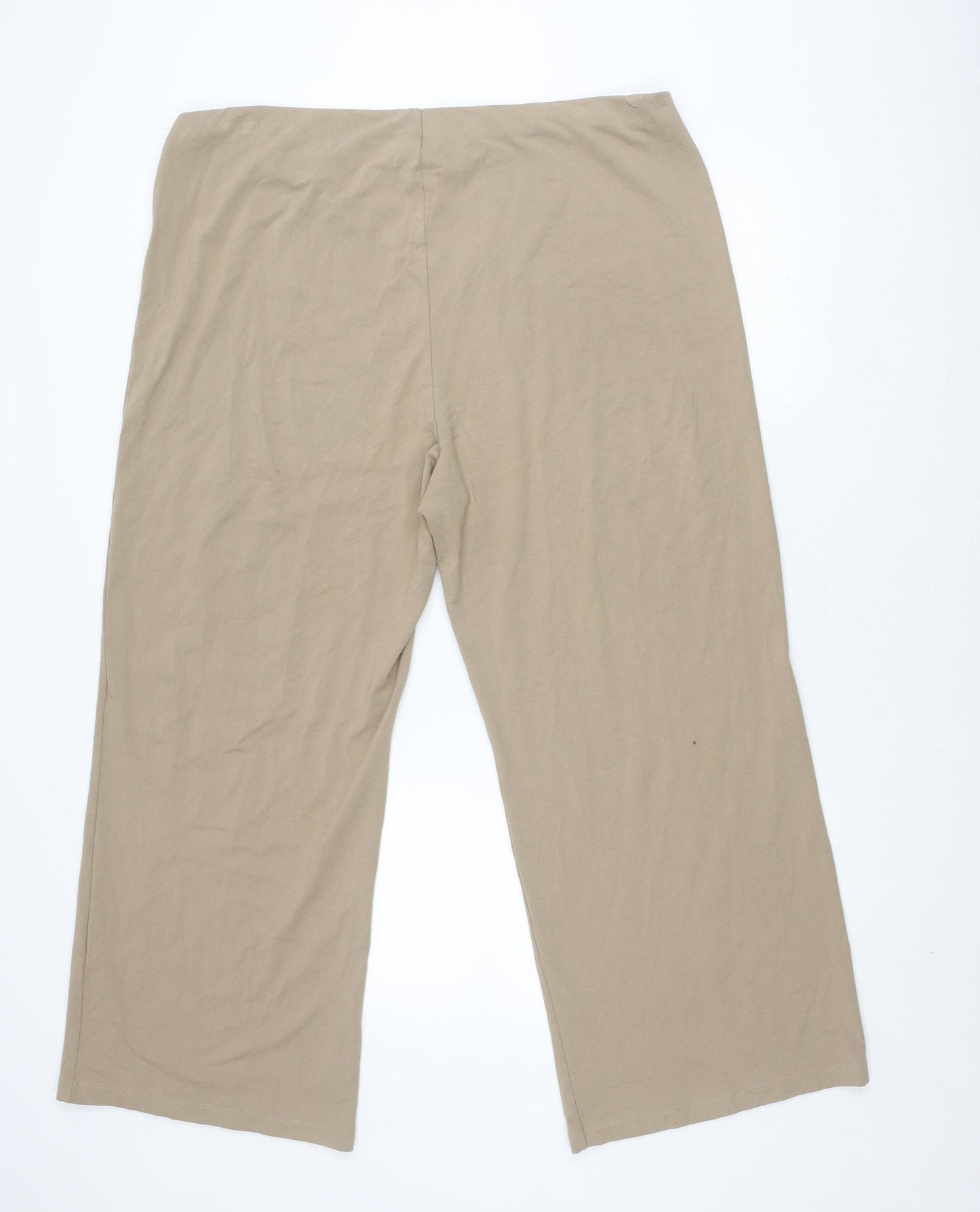 Marks and Spencer Beige Wide-Leg Trousers, Size 22