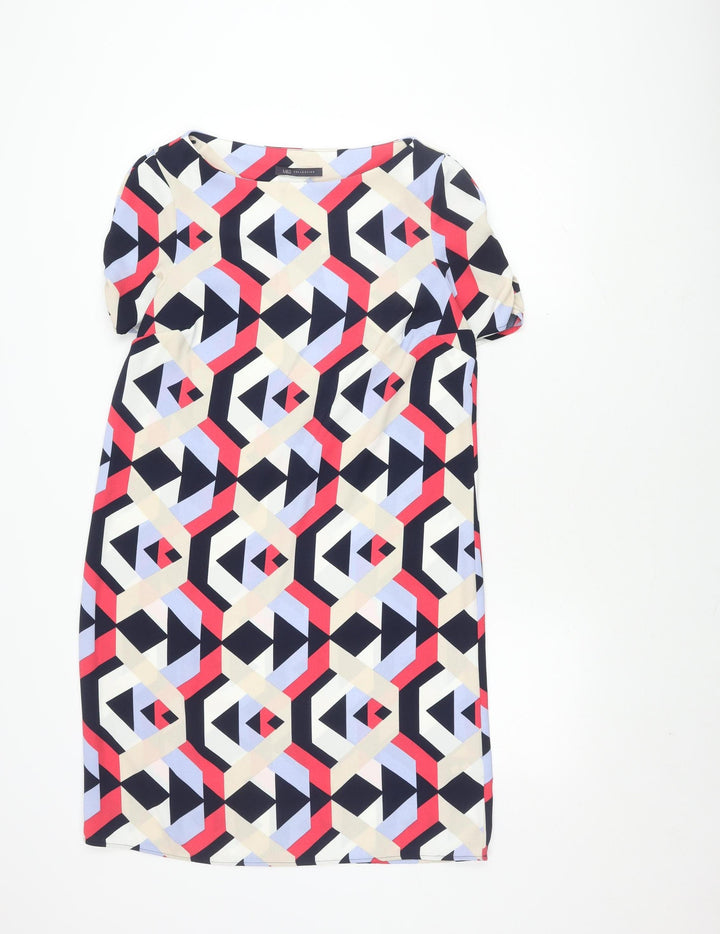 Marks and Spencer Women's Multicoloured Dress, Geometric Print, Size 12