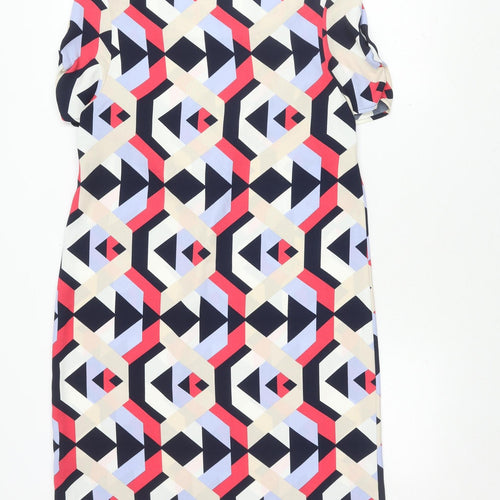 Marks and Spencer Women's Multicoloured Dress, Geometric Print, Size 12