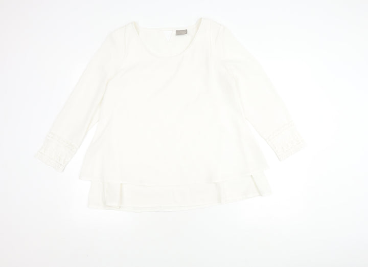 Vero Moda Women's White Long Sleeve Blouse, Size M