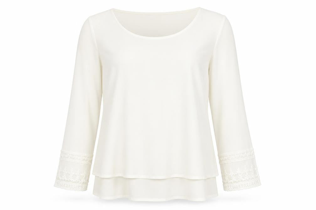 Front view of Vero Moda Women's White Long Sleeve Blouse, size M
