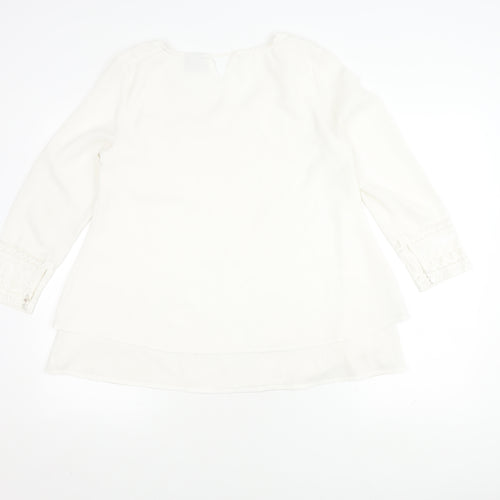 Vero Moda Women's White Long Sleeve Blouse, Size M