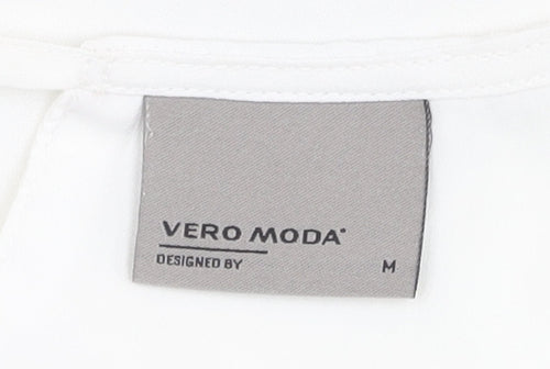 Vero Moda Women's White Long Sleeve Blouse, Size M