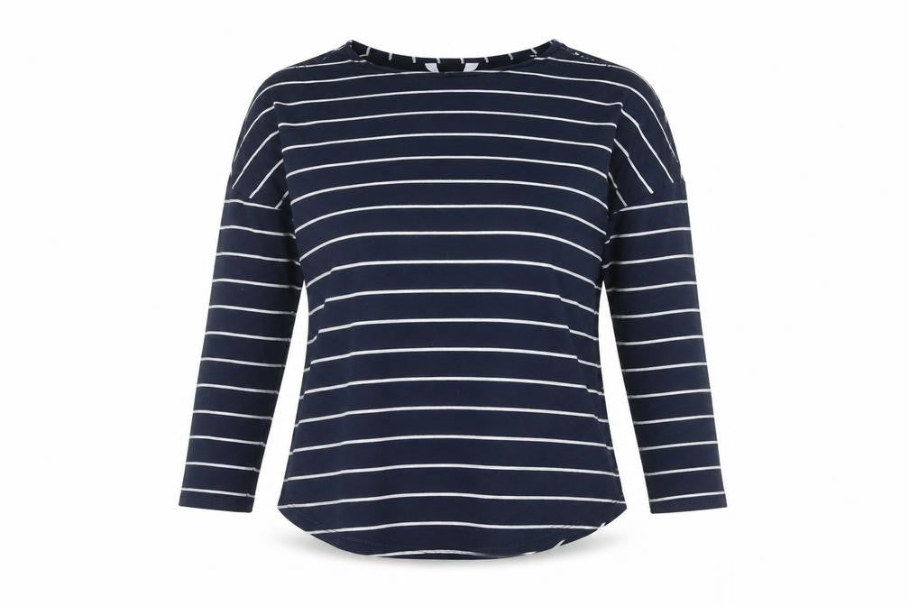 Front view of Principles Women's Blue Striped T-Shirt -, size M