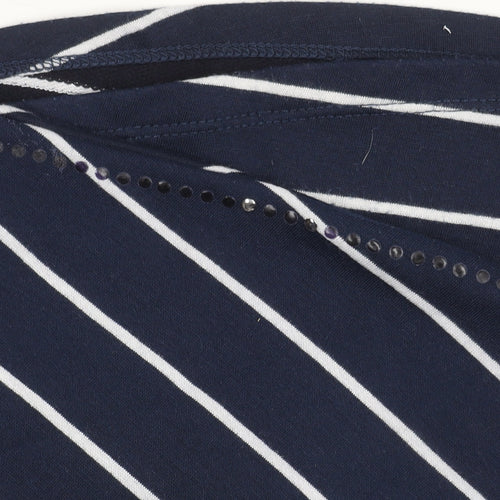 Principles Women's Blue Striped T-Shirt - Size M