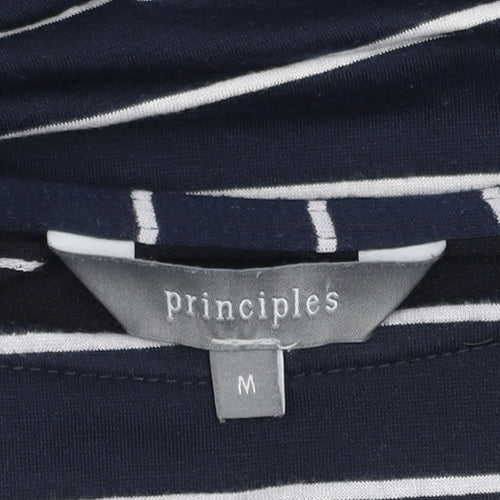 Principles Women's Blue Striped T-Shirt - Size M
