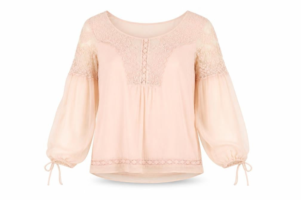 Front view of Vero Moda Women's Pink Blouse, M, Long Sleeve