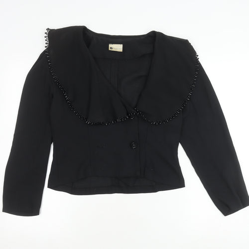 Classics Women's Black Beaded Short Jacket, Size 12