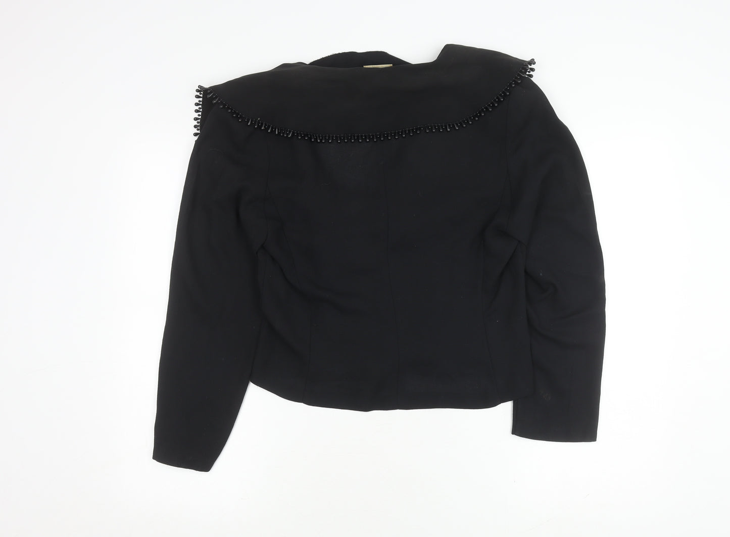 Classics Women's Black Beaded Short Jacket, Size 12