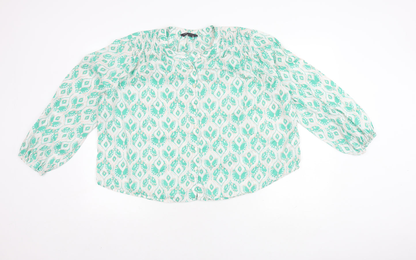 Marks and Spencer Women's Green Tunic Blouse Size 16