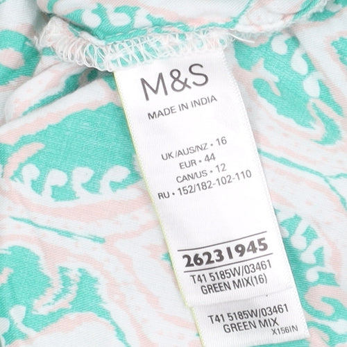 Marks and Spencer Women's Green Tunic Blouse Size 16