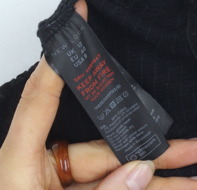 New Look Women's Black Off-Shoulder Top Size 12