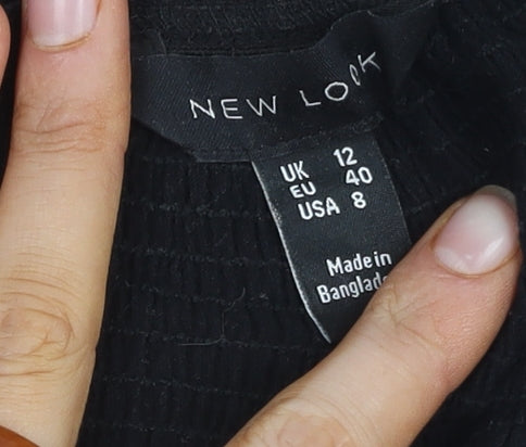 New Look Women's Black Off-Shoulder Top Size 12