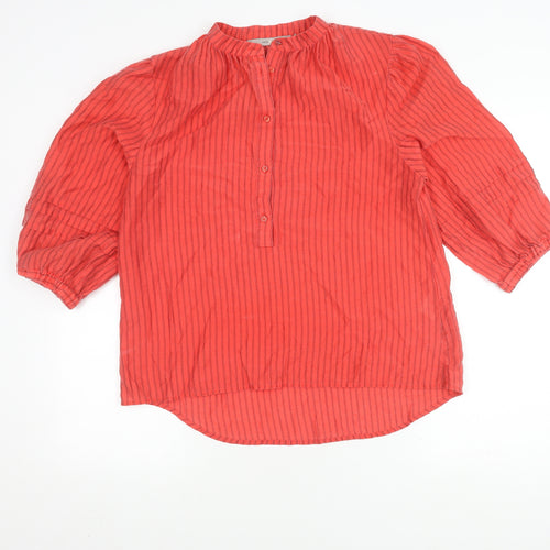 Costa Mani Women's Red Striped Blouse, Size S, Casual