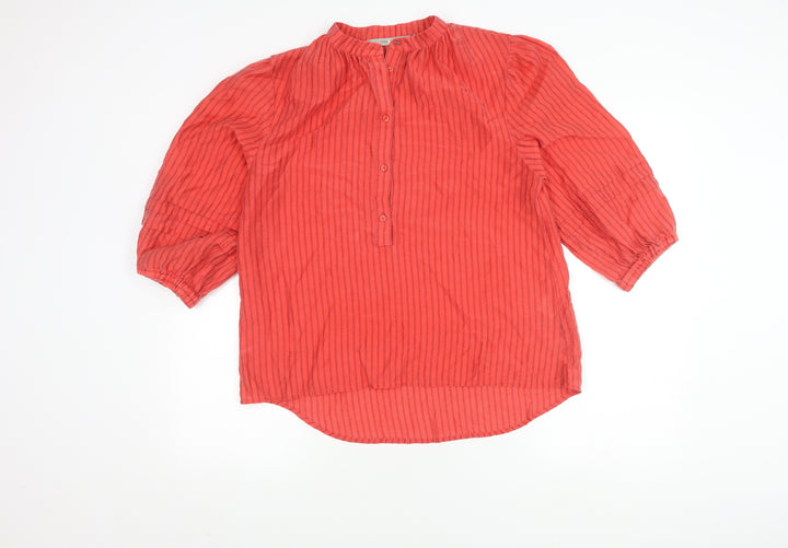 Costa Mani Women's Red Striped Blouse, Size S, Casual