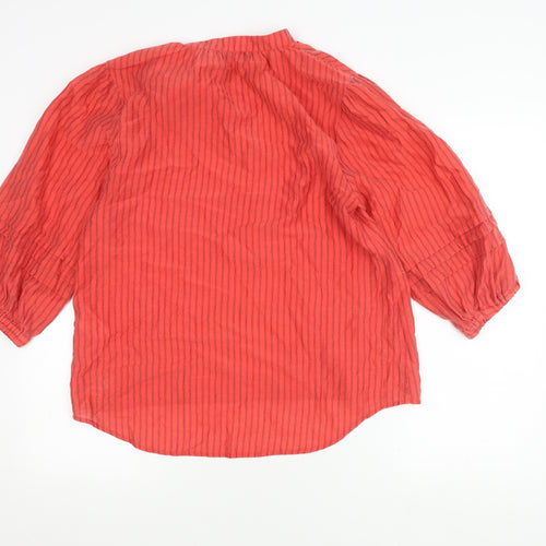 Costa Mani Women's Red Striped Blouse, Size S, Casual