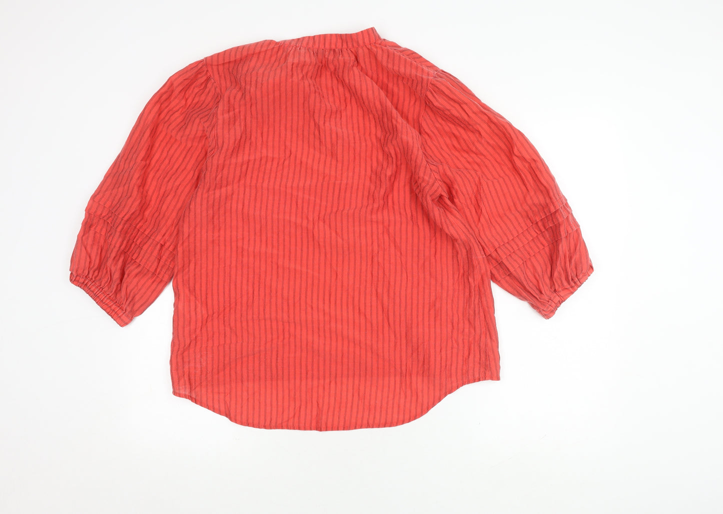 Costa Mani Women's Red Striped Blouse, Size S, Casual