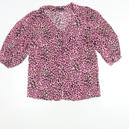 Marks and Spencer Women’s Pink Animal Print Blouse