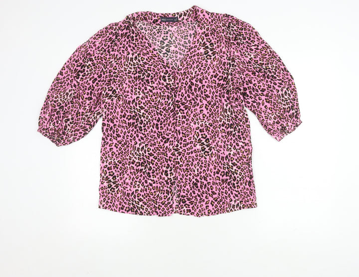 Marks and Spencer Women’s Pink Animal Print Blouse