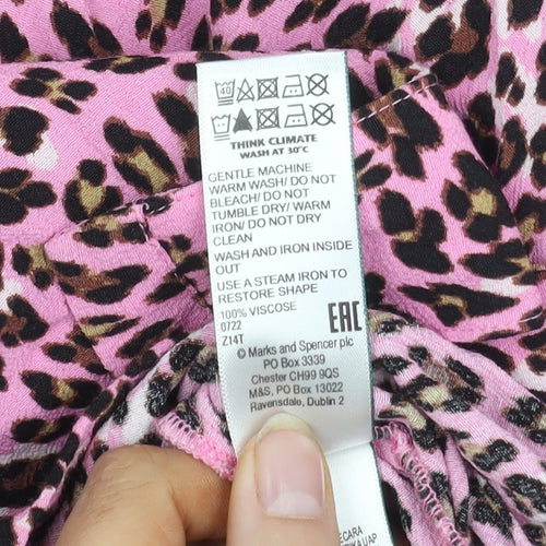 Marks and Spencer Women’s Pink Animal Print Blouse