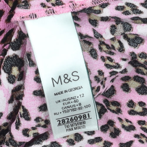 Marks and Spencer Women’s Pink Animal Print Blouse